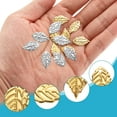 thumbnail image 3 of Uxcell 50Pcs Adornos de Hoja de Plata, Pendientes de Metal para Manualidades DIY, 3 of 6