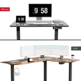 thumbnail image 4 of Furmax L-shaped Standing 63" W Electric Height Adjustable Computer Desk Sit-Stand Corner Desk for Home Office Lifting Range 28~46in with Memory Preset Controller, Brown, 4 of 7