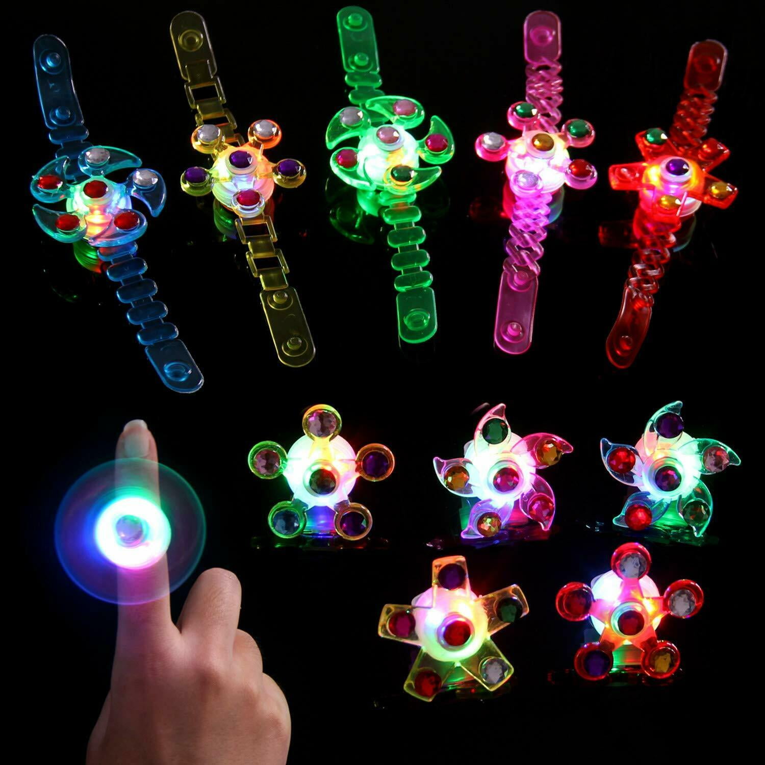 10X Light Up LED Flashing Finger Rings Glowing Party Favors Kids ZY Toy ChiBI