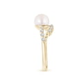 thumbnail image 3 of Angara Japanese Akoya Cultured Pearl Solitaire Ring with Diamonds in 14K Yellow Gold for Women | June Birthstone Jewelry for Her, 3 of 8