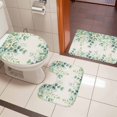 thumbnail image 5 of Sage Green Eucalyptus Leaf Bathroom Rugs Set Spring Summer Botanical Retro Non Slip Absorbent Soft Bath Mats 3 Piece Set with Bathroom Rug, U-Shaped Floor Mat, Toilet Seat Cover Small Size, 5 of 9