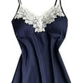thumbnail image 3 of YWDJ Silk Pajamas for Women Women Lace Nightwear Underwear Robe Babydoll Sleepwear Dress Dark Blue XL, 3 of 3