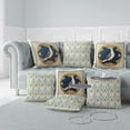 thumbnail image 4 of Amrita Sen Designs Amrita Sen Albatros Circle Faux Suede Accent Pillow with Removable Cover 20" x 20", 4 of 5