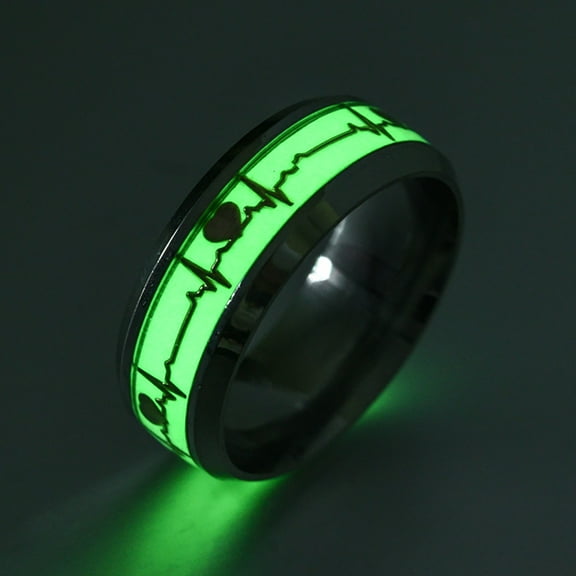 Latrodar Europe and America Titanium Steel Luminous Ring Ring Fluorescent Ring as show up to 50% Off