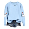 thumbnail image 4 of XIAONU Sweatshirts For Womens Halloween Cute Ghost Long Sleeve Printed Tops Pleasure Baggy Crewneck Pullover Sweatshirt, 4 of 5