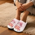 thumbnail image 3 of Chaqlin Pink Cute Ghost Pumpkin Travel Slippers Lightweight Easy Slip On Memory Foam Comfort Sole Anti-slip Non-slip Hotel School Slippers, 3 of 7