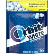 Orbit White Peppermint Sugar Free Chewing Gum Travel Essentials - 8.5 oz Bag