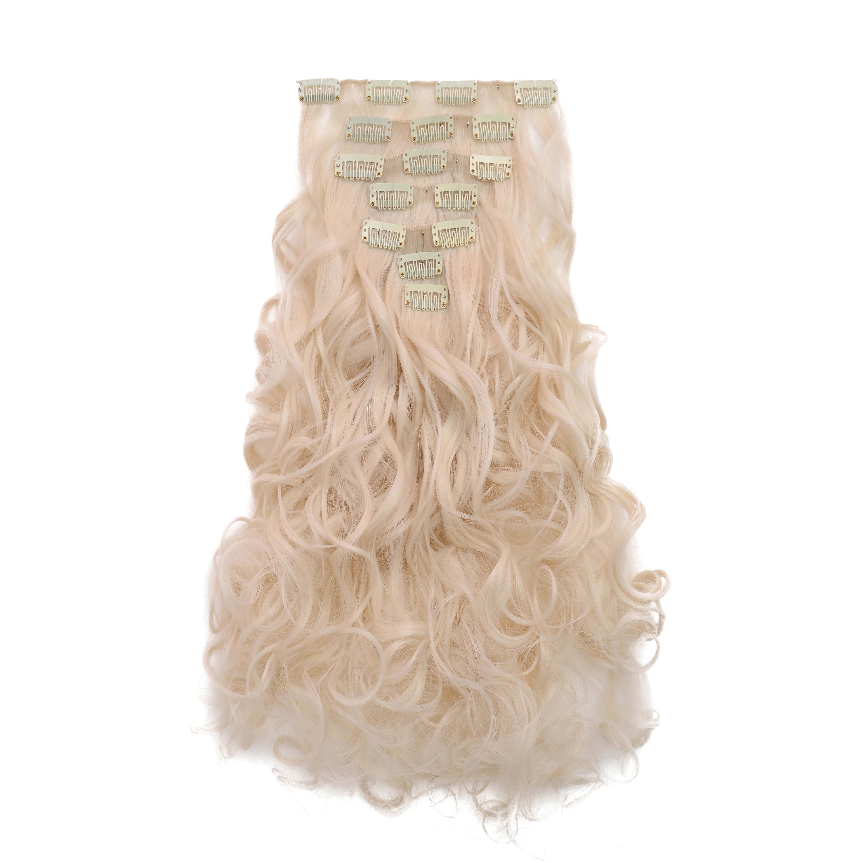 Onedor 20" Curly Full Head Clip in Synthetic Hair Extensions 7pcs 140g