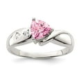 thumbnail image 6 of 925 Sterling Silver Pink Trillion Cubic Zirconia Ring Size 8, 6 of 6