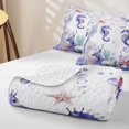 thumbnail image 4 of Erosebridal Ocean Seahorse Twin Quilt Set, Sea Sealife Twin Coverlet Set, Gray Reversible 2 Pieces, 1 Bedspread and 1 Pillowcase, 4 of 7