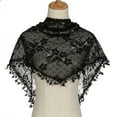 thumbnail image 2 of Yoyauz Triangle Lace Mantilla Veil Tulle Scarf Shawl Covering Church Veil for Mass Wedding Bridesmaids, 2 of 7