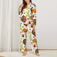thumbnail image 3 of Kll Thanksgiving Turkey Print Women'S Long Sleeve Pajamas With Pants Sleepwear Loungewear 2 Set-Xx-Large, 3 of 9