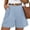 Blue, variant on Womens Shorts Dressy High Waisted Wide Leg Tailored Shorts Pleated Business Casual Work Trouser Shorts Wine XL(XL)