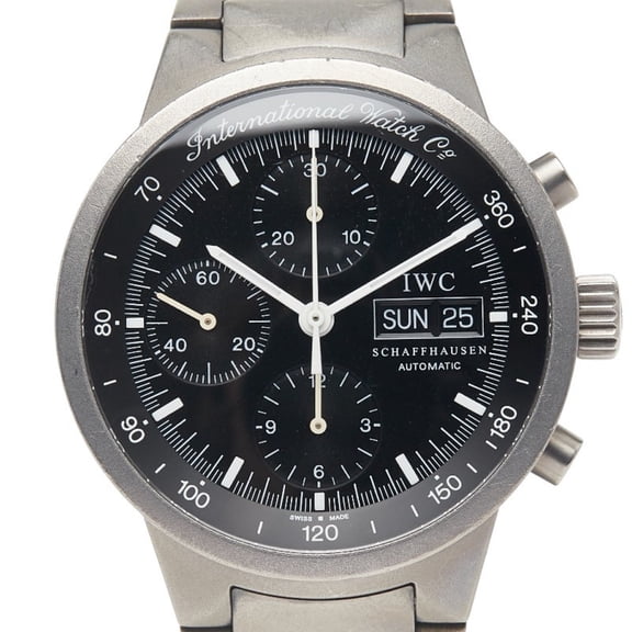 Pre-Owned IWC Schaffhausen GST Chronograph Watch IW370703 Automatic Black Dial... (Good)