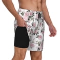 thumbnail image 3 of Goofa Rose Flowers Printed Men's Swim Trunks Board Shorts Quick Dry Mens Swimming Trunks with Compression Liner,Breathable Fit Hawaii Beach Shorts-3X-Large, 3 of 9