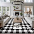 thumbnail image 4 of Area Rug 72×108in, Farm HOME Love Quotes Floor Carpet Living Room Rug, Black White Buffalo Lattice Non-Slip Welcome Mat Indoor Rugs for Bedroom Dining Room, 4 of 9