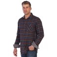thumbnail image 2 of Gioberti Men's 100% Cotton Brushed Flannel Plaid Checkered Shirt with Corduroy Contrast, 2 of 4