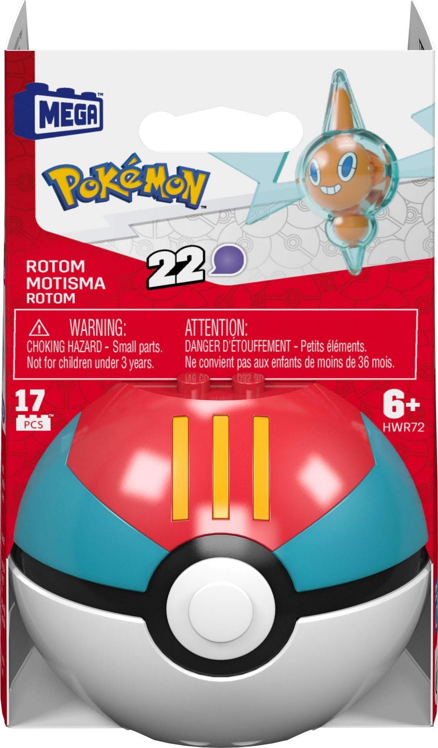 MEGA Pokémon Rotom Building Toy Kit, Poseable Action Figure (17 Pieces) for Kids