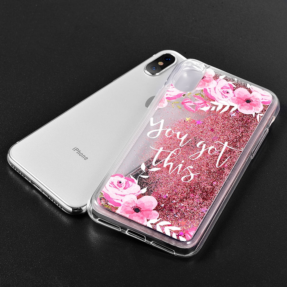 Beautiful Liquid Glitter Waterfall Cellphone Case for iPhone Xs , iPhone X