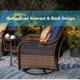 thumbnail image 6 of Sophia & William Outdoor 3pcs Rattan Swivel Rocking Chairs Patio Conversation Bistro Set, Blue, 6 of 9