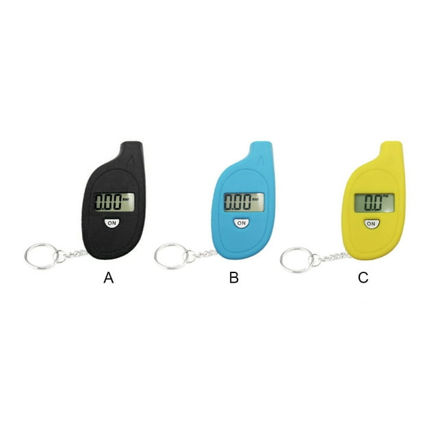 Tire Air Pressure Gauge 0.01BAR Air Pressure Gauge for Digital Display Key Chain Tyre Meter PSI/BAR/KPA/KG/c㎡ Detector Battery Operated Tester Car Blue