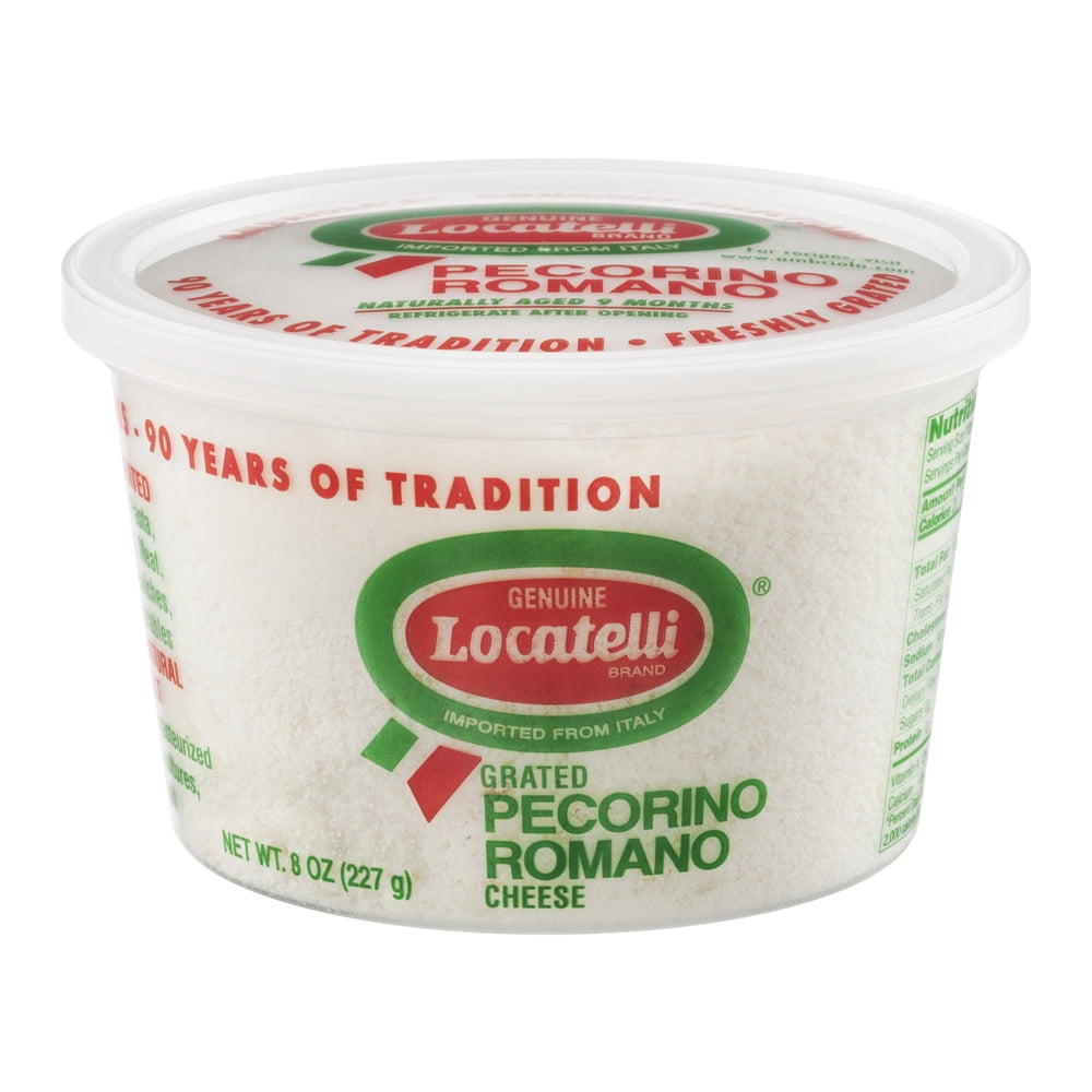 Locatelli Brand Grated Pecorino Romano Cheese Aged 9 Months, 8.0 OZ by Locatelli Brand