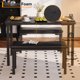 thumbnail image 4 of Juego de Mesa de Comedor de 3 Piezas, Juego de Mesa de Comedor Estilo Farmhouse para 4, Mesa de Cocina con 2 Sillas Tipo Banco Tapizadas, Mesa y Sillas de Cocina para Espacio Pequeño, Cocina, Comedor, 4 of 6