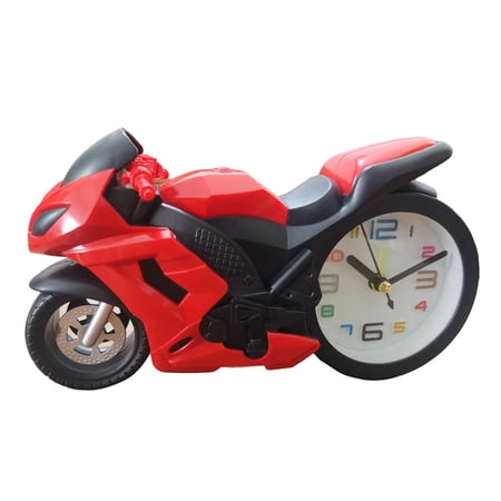 Yammee Creative Motorcycle Shape Quartz Clock Alarm Clocks Timekeeper Desktop