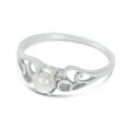 thumbnail image 3 of 14k White Gold Freshwater Cultured Pearl And Diamond Ring, 3 of 6