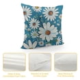 thumbnail image 4 of Shiartex Spring Daisy Floral Pillow Covers  Teal Blue White Flower Oil Painting Bloom Decorative Throw Pillow Cover  Home Sofa Couch Decor Cushion Case, 4 of 5