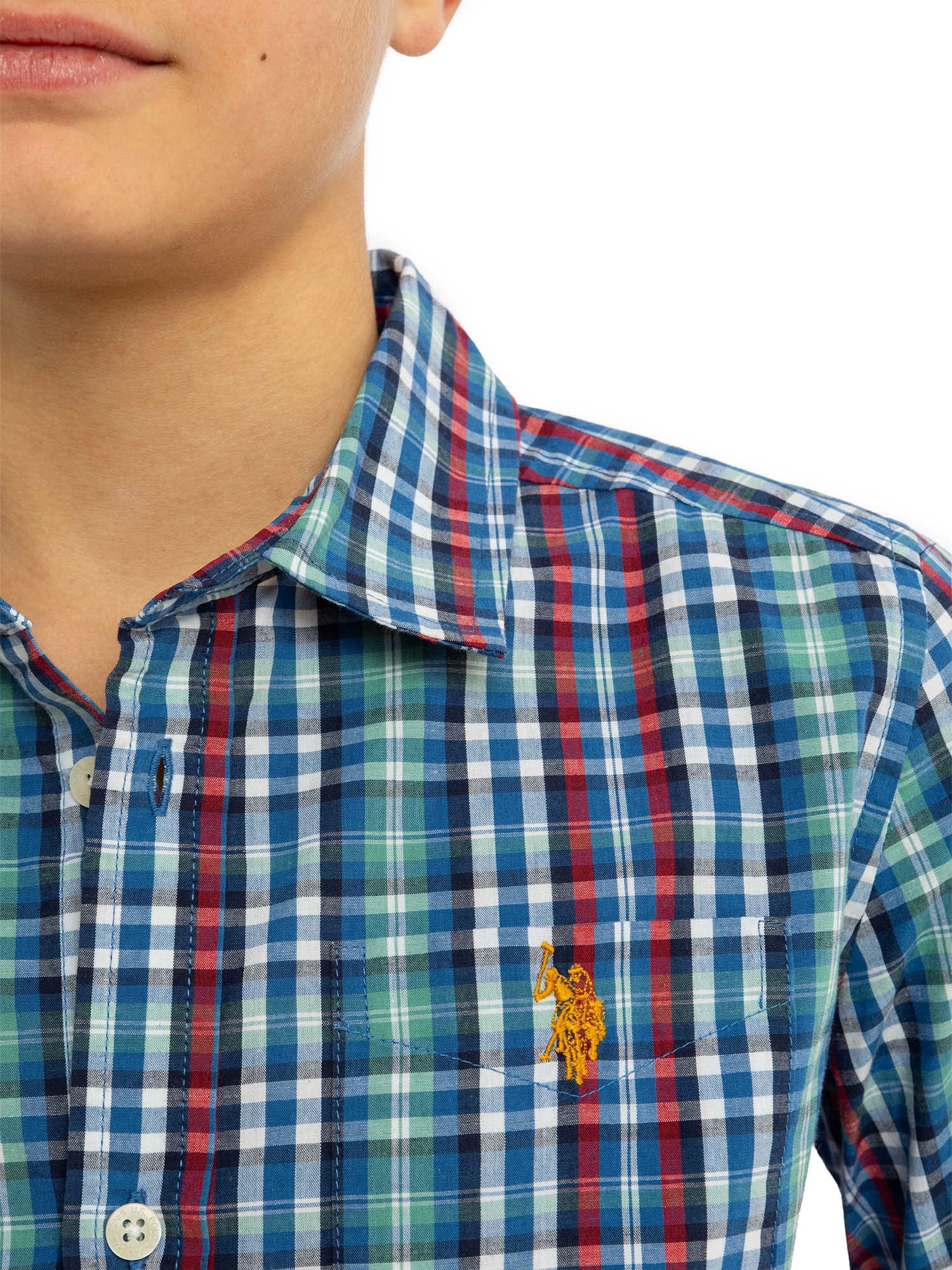 U.S. Polo Assn. Boys Long Sleeve Button Down Tops, Sizes 4-18