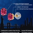 thumbnail image 2 of Gem Stone King 14K Yellow Gold Pink Tourmaline Stud Earrings for Women | 0.95 Cttw | Gemstone October Birthstone | Oval 6X4MM, 2 of 6