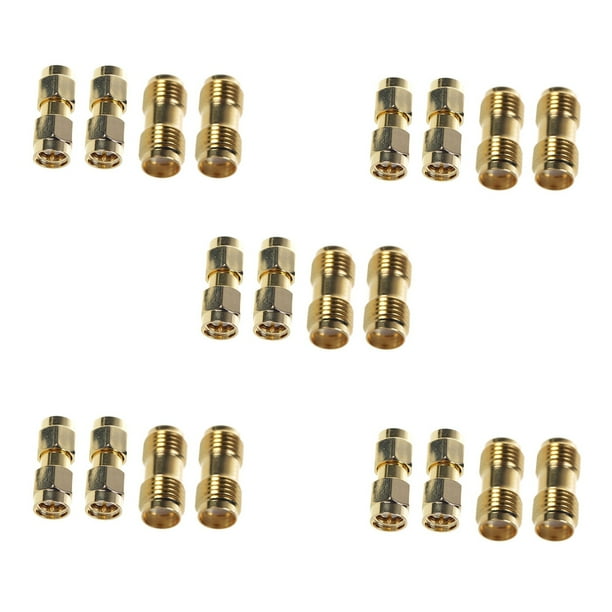 10 Piezas SMA Macho Una SMA Macho Enchufe + 10 Piezas SMA Hembra Una SMA Hembra Jack Conector de Adaptador Coaxial RF