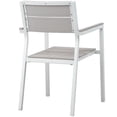 thumbnail image 3 of Modway Fauteuil d'Extérieur en Aluminium Moderne Principale 17.5" en Blanc/gris Clair, 3 of 3