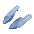 thumbnail image 2 of Xinyolin Women Pointed Toe Low Kitten Heel Mules Slippers Clear Pumps Slip-on Dress Shoes, 2 of 8