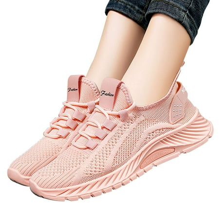 BadPiggies Womens Knit Sneakers Active Cushion Breathable Tennis Gym Workout Walking Shoes  Size 6-11