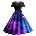 thumbnail image 2 of Haivin Women's Summer Floral Print Dress Casual Outing Style Pocketed Round Neck Short Sleeve Dress, 2 of 3