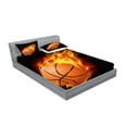 thumbnail image 2 of Ambesonne Sports Fitted Sheet & Pillow Sham Set, Basketball Shoot Art, Full, Orange Black, 2 of 2