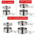 thumbnail image 2 of Portable Stainless Steel Cookware Set, Camping Pots Pans Camping Picnic Outdoor Pan Pot Plate Tableware, 2 of 4