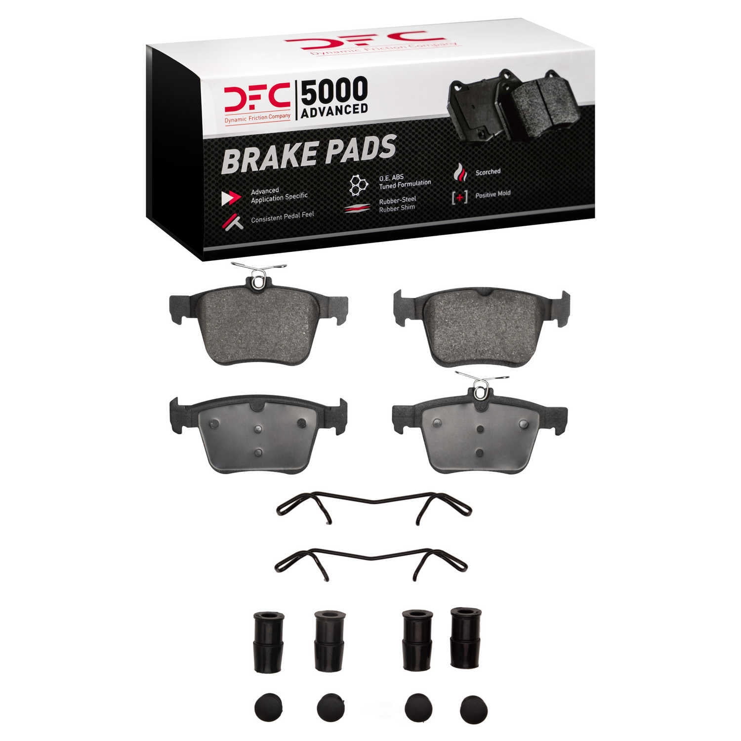 Dynamic Friction Company 1551-1761-02 DFC 5000 Advanced Brake Pads - Ceramic and Hardware Kit - OE