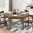 thumbnail image 2 of Avocahom Hexagonal Solid Wood Board Game Table for 4-6 Players,Convertible Dining Table/Game Table,Top Removable Gaming Table w/ Game Mat, 6*Cup Holders & Hobby Tray, 2 of 7