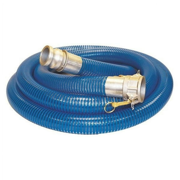 Kuriyama 1-1/2" ID x 20 ft PVC Water Suction Hose Clear/BL 45DU69