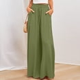 thumbnail image 3 of Pantalones casuales de mujer Cintura elástica Pantalones de gran tamaño para mujer Traje diario de color sólido FLhrweasw Nuevo, 3 of 6