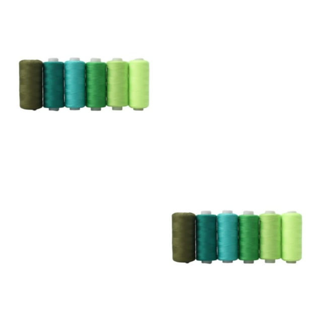 Transemion 1/2/3 Premium Polyester Thread Spools - Kit For Home Sewing Polyester Is Green 6-color line 2PCS