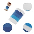 thumbnail image 5 of Unique Bargains 1 Pair of Sweat Absorbent Quick Drying Sports Wristbands White Blue S, 5 of 6