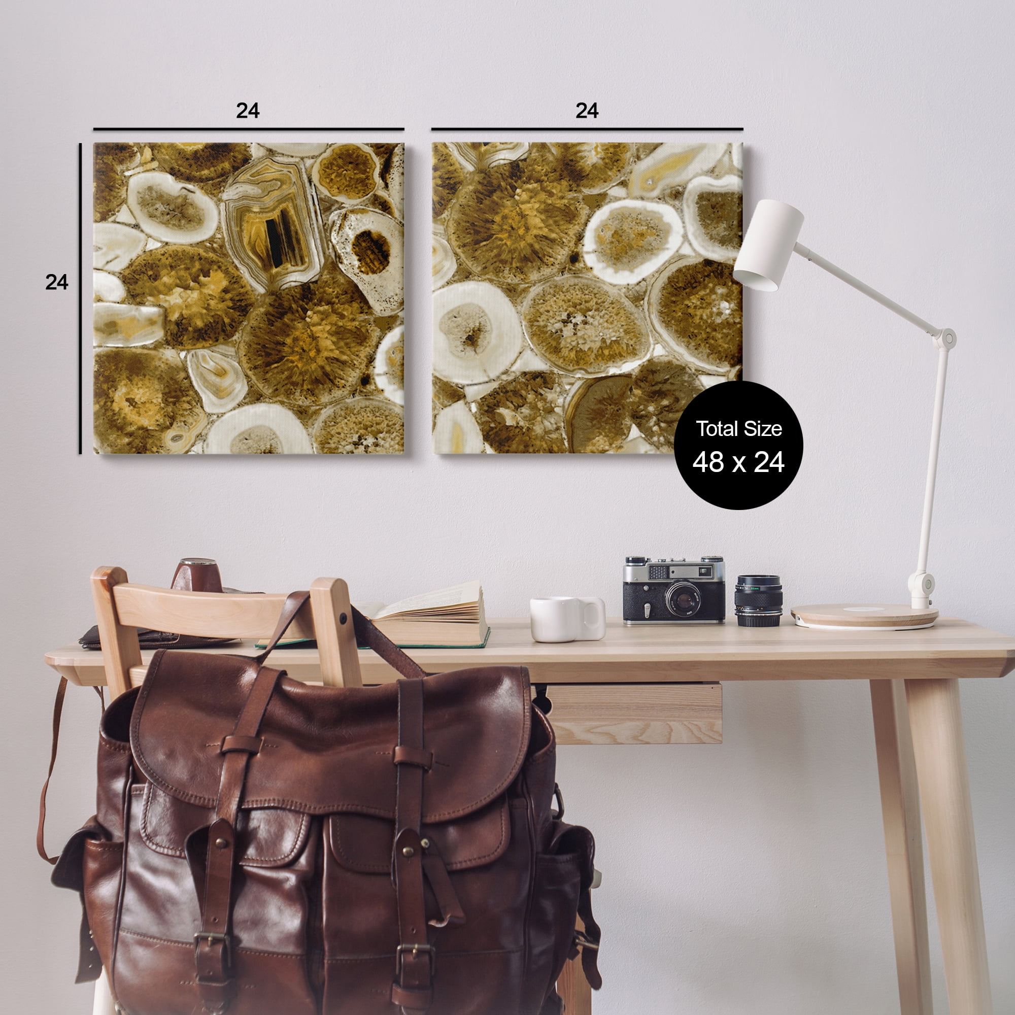 Stupell Abstract Geodes Mineral Nature Abstract Photography Gallery Wrapped Canvas Print Wall Art, Set of 2