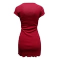 thumbnail image 5 of Ketyyh-chn99 Robes pour Femmes Robe Maxi Robe Décontractée Mini Robe Ample Confortable à Rayures Manches Longues Longue Robe Rouge,P, 5 of 5