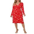 thumbnail image 1 of PENGXIANG Cartoon Print Robe pour les Femmes avec Manches Longues et Col en V Parfait pour Noël, 1 of 9
