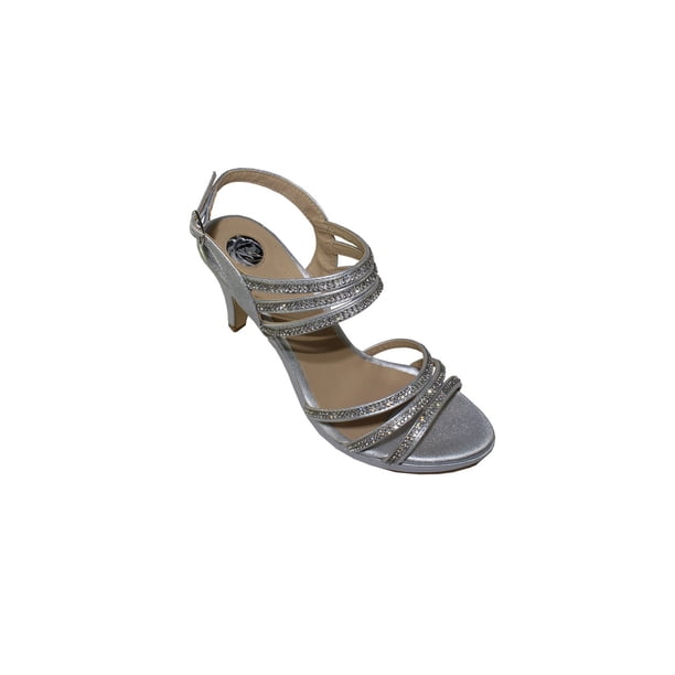 SANDALIAS DE VESTIR Y FIESTA TACONES LEON DAMA MUJER SCADA TEXTIL PLATA 222392 LEON 222392p