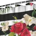 thumbnail image 3 of Waterproof Mini Rose and Lily Flowers Shower Curtain 72x72 Inch Boho Style Polyester Unique Shower Curtain for Bathroom Hotel Home Decor with 12 Plastic Hooks, 3 of 5